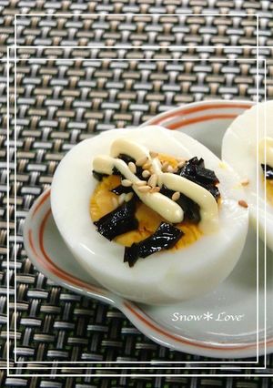 速攻おつまみ☆ゆで卵＋塩昆布＆マヨ-レシピのメイン写真