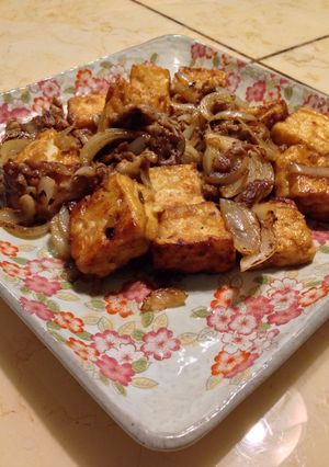 豆腐と豚肉のドレッシング炒め-レシピのメイン写真