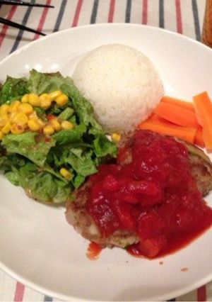 アスパラ入りハンバーグ-レシピのメイン写真