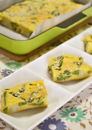 お弁当♡アスパラ菜でキッシュ風ケークサレ-レシピのメイン写真