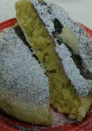手鍋で！油引かずに厚焼きホットケーキ-レシピのメイン写真