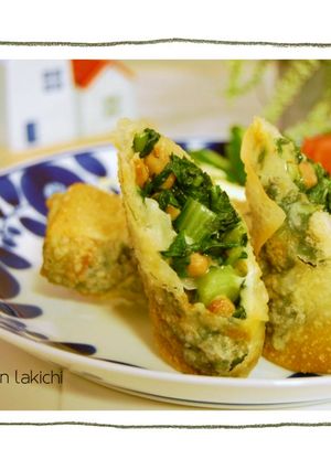 納豆と菊菜の春巻き-レシピのメイン写真