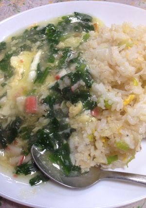 鉄分補給！ほうれん草のあんかけチャーハン-レシピのメイン写真