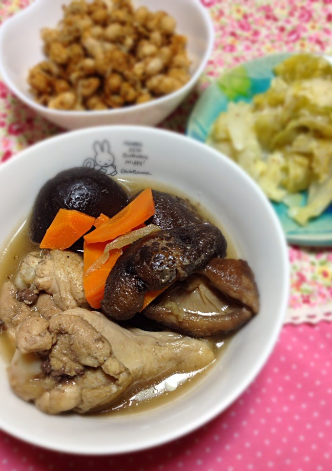 簡単☆手羽元と干し椎茸の煮物-レシピのメイン写真