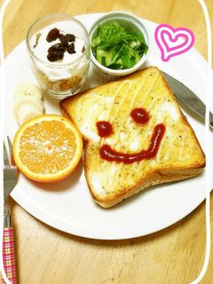 朝食*ブランチに♡たまごマヨトースト☺-レシピのメイン写真