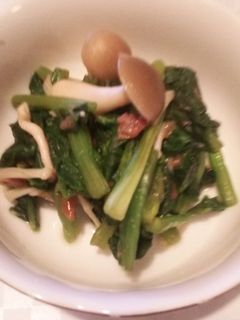 5分で完成!ほうれん草とキノコの梅肉和え-レシピのメイン写真