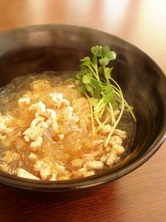 鶏そぼろと春雨のあっさり和風スープ♣♧-レシピのメイン写真