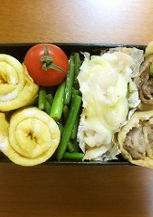 簡単お弁当に 卵一個でお花卵焼き-レシピのメイン写真
