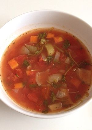 クレソンと緑レンズ豆のトマトスープ★-レシピのメイン写真