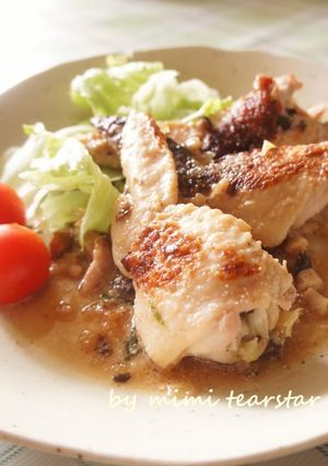 春キャベツ♪手羽先の照り焼き　たらこ風味-レシピのメイン写真
