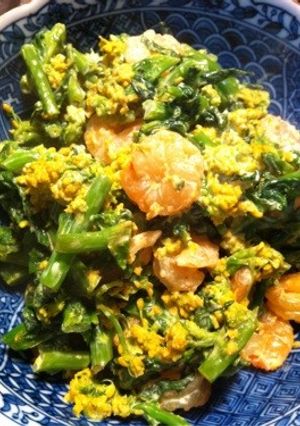 菜の花と海老のマヨ炒め-レシピのメイン写真