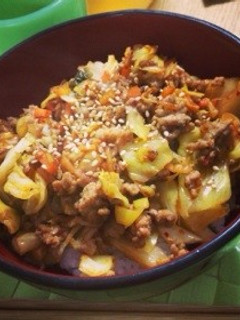 スプーンで食べる☆豚ひき肉の豚キムチ丼〜-レシピのメイン写真