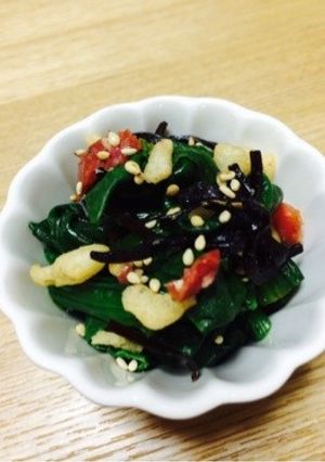 ほうれん草の梅こぶ天-レシピのメイン写真