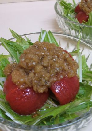 焼き茄子ドレッシングでトマトサラダ♪-レシピのメイン写真