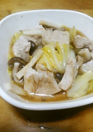 レンジで豚とキャベツと茸の柚子胡椒酒蒸し-レシピのメイン写真
