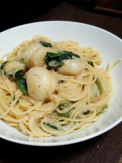 かぶとほうれん草と貝柱のクリームパスタ-レシピのメイン写真