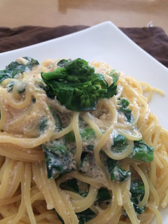 菜の花と明太子の豆乳パスタ-レシピのメイン写真