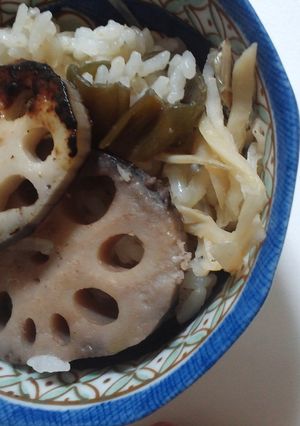 切干とれんこんのじゃこ炊込みご飯-レシピのメイン写真