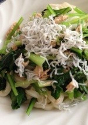 ツナと小松菜のヘルシー焼きうどん-レシピのメイン写真