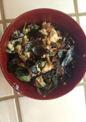 ニラ豚豆腐丼 味噌味-レシピのメイン写真