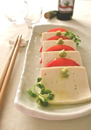春トマトとお豆腐のサラダ＊わさび添え…-レシピのメイン写真