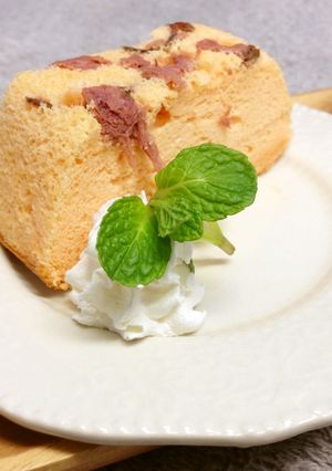 しっとりフワフワ♪桜のシフォンケーキ♪-レシピのメイン写真
