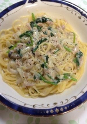 冷蔵庫の食材でクリームパスタ-レシピのメイン写真
