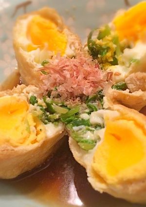 【山下】油揚げの玉子袋煮！！-レシピのメイン写真