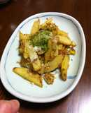 じゃがいもとささみ缶詰の簡単カレー炒め