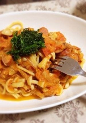 たっぷりトマトとしめじのピリ辛パスタ-レシピのメイン写真