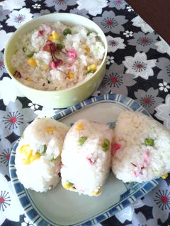 春行楽☆炊飯器で簡単!桜おこわ&おにぎり-レシピのメイン写真