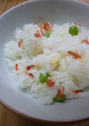 松山あげ入り・豆ごはんプラスえび-レシピのメイン写真