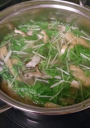 安！水菜と舞茸のお味噌汁-レシピのメイン写真