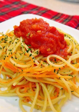 キャロットパスタのキャロットトマトソース-レシピのメイン写真