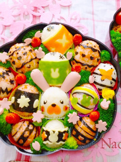 イースターエッグおにぎりのお花見弁当♬-レシピのメイン写真
