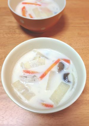 残り野菜でほっこりミルク味噌汁-レシピのメイン写真