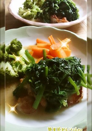 激旨！チキンステーキほうれん草バター-レシピのメイン写真