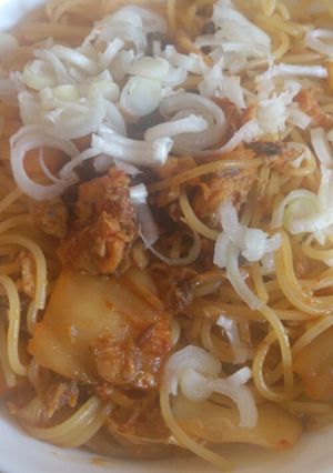 サバ缶とキムチのパスタ-レシピのメイン写真