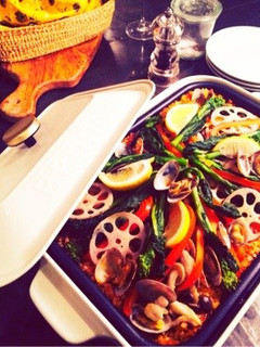 ホットプレートで春の玄米パエリア♪-レシピのメイン写真