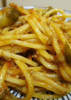 なすとひき肉のナポリタン♪-レシピのメイン写真