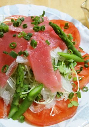 マグロ切り落としで☆ごちそうカルパッチョ-レシピのメイン写真