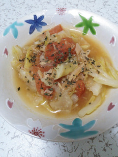 調味料2つ!春キャベツとトマトのとろみ煮-レシピのメイン写真