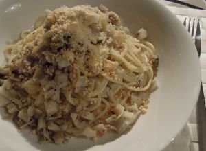 レンコンと蓮根豚のラグーソースパスタ-レシピのメイン写真