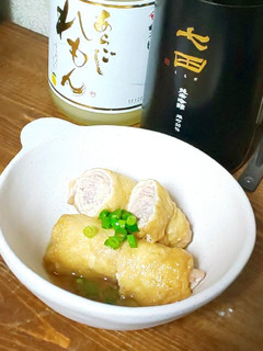 早旨安~お通しみたいな豚肉の油揚げ巻煮-レシピのメイン写真