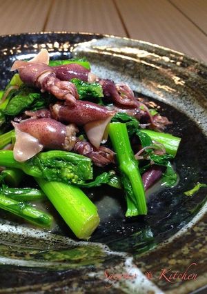菜の花とホタルイカのガーリックバター炒め-レシピのメイン写真