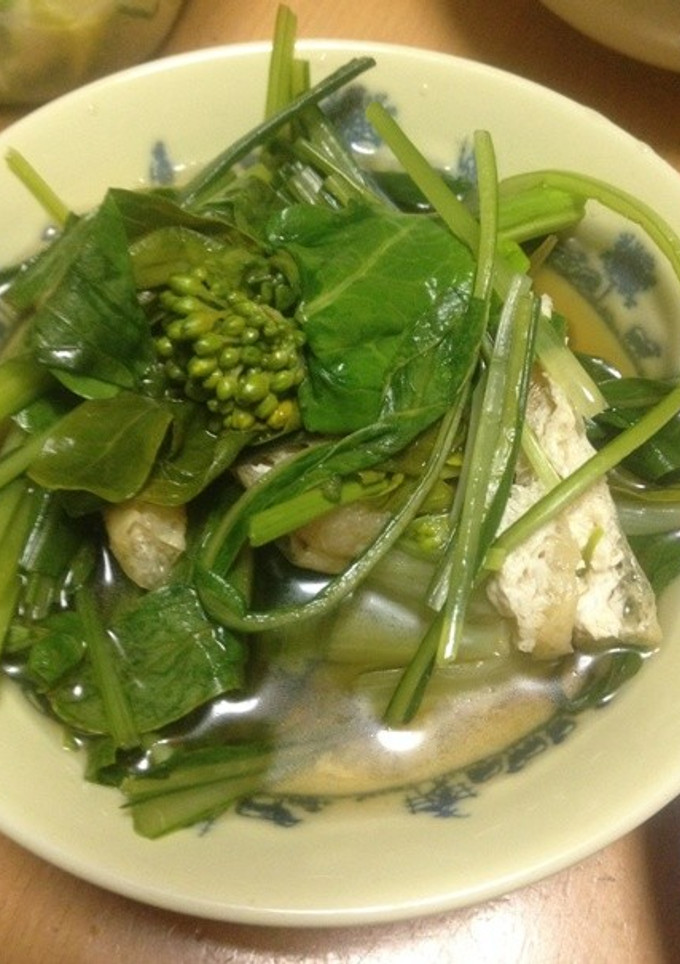 壬生菜とお揚げのさっと煮-レシピのメイン写真