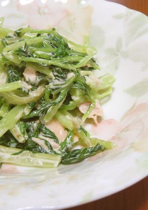 モリモリ食べられる！水菜のツナマヨサラダ-レシピのメイン写真