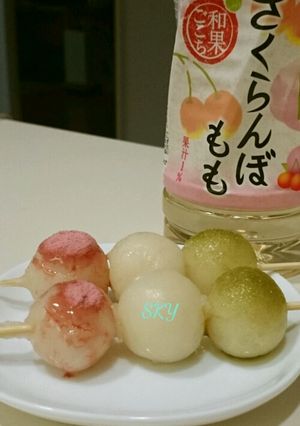 『和果ごこちさくらんぼもも』のお花見団子-レシピのメイン写真