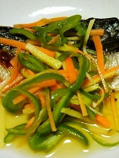 鯖とピーマン・人参の甘酢漬け♪-レシピのメイン写真