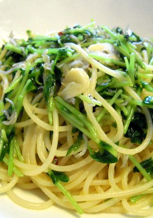 豆苗とじゃこのパスタ-レシピのメイン写真